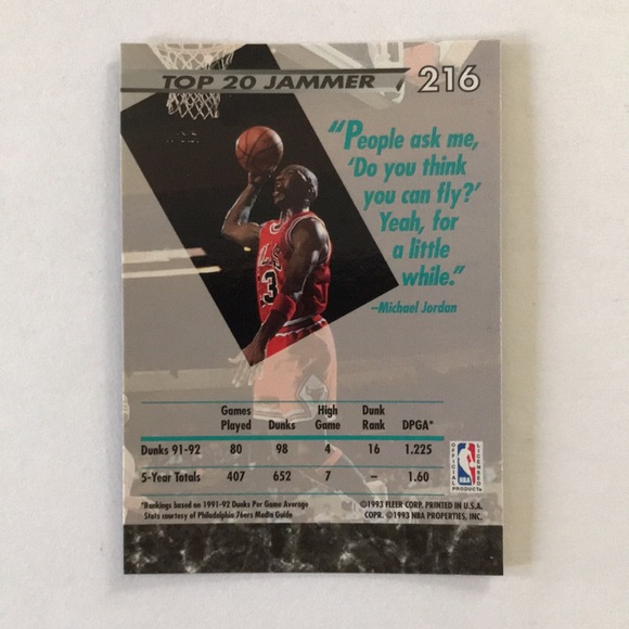92-93 Fleer Michael Jordan #216 + 19 cards in Jam Session Set - Picture 3 of 4